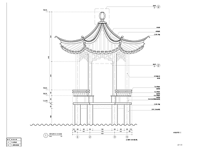 六角亭 施工图