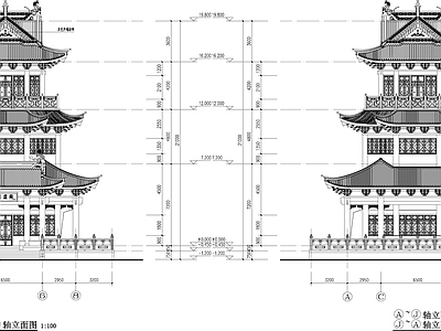 阁楼古建筑 施工图