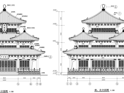 阁楼古建筑 施工图