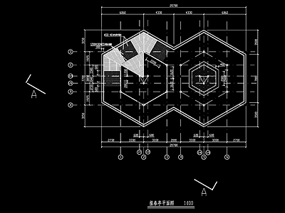 南方古建双亭六角亭建筑 施工图