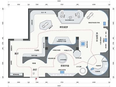 航天展厅平面布置图