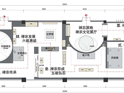 禅宗文化展厅平面图