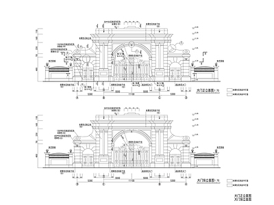 小区大门详图 施工图 建筑通用节点