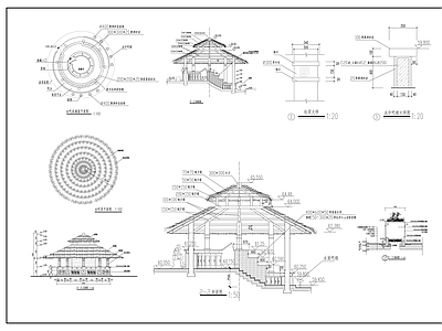 双层茅亭 施工图
