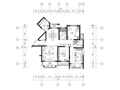 新古典平层样板房 施工图