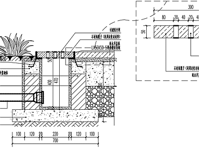 盲道及雨水口截水沟做法详图 施工图