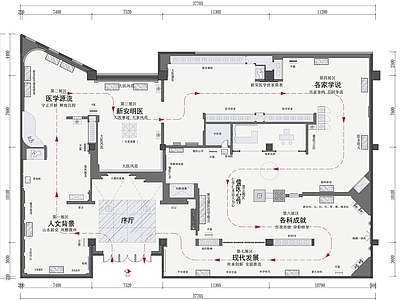 新安医学文化展厅平面布置图