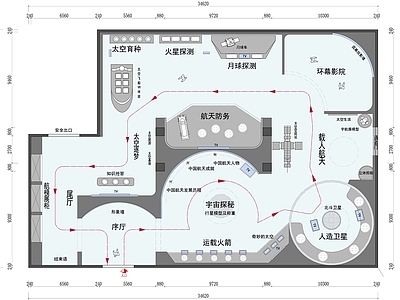 航天科技展厅平面布置图