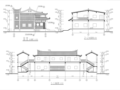 某镇安息堂全套建筑 施工图