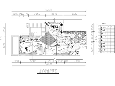 80平屋顶花园景观平面图
