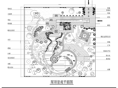 屋顶花园景观平面图