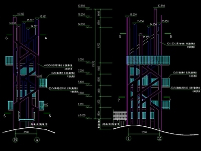现代观光塔详图 施工图
