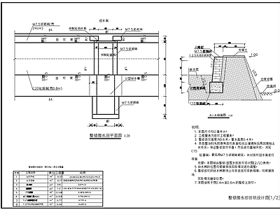 整修土地田坎平面剖面节点图 施工图