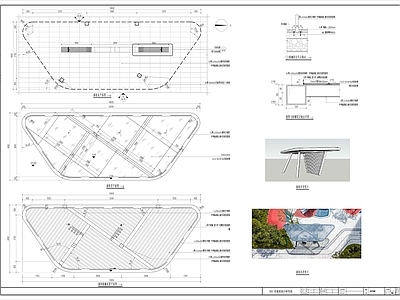 口袋公园廊架详图 施工图