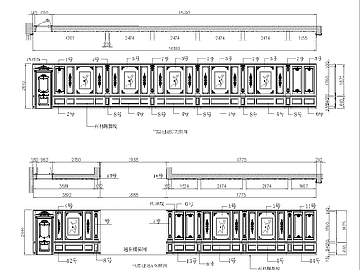 法式楼梯过廊墙板 施工图