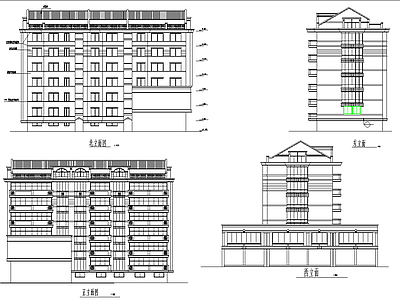 六层商住楼建筑 施工图