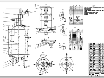 70立方米聚氯乙烯反应釜总图装配图 施工图