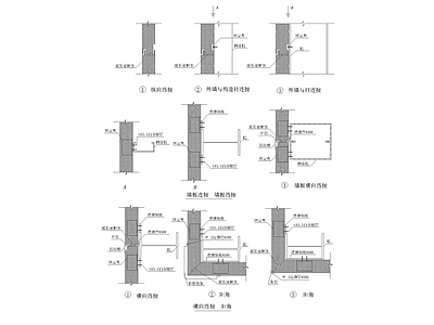 横向搭接阳角阴角大样 施工图 建筑通用节点