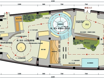 跨湖桥遗址博物馆展厅平面图