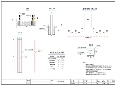 道口标柱结构设计图 施工图