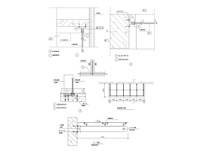 玻璃雨篷节点图 施工图 建筑通用节点