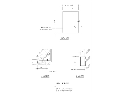 不锈钢门框大样图 施工图 通用节点