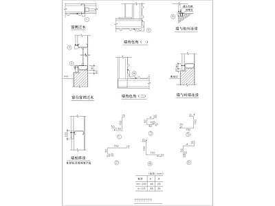 墙面各节点图 施工图