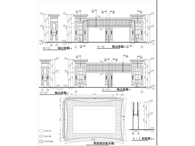 现代住宅小区大门门卫 施工图