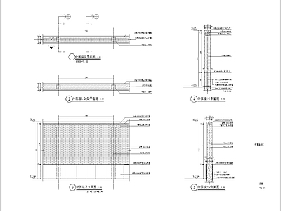 会所围墙详图 施工图