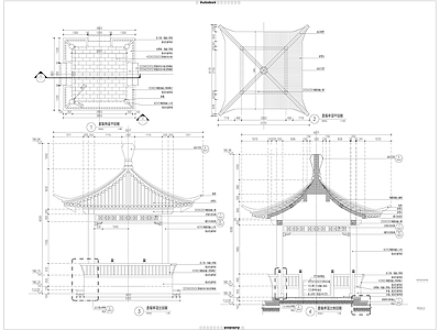 中式芙蓉亭长廊 施工图