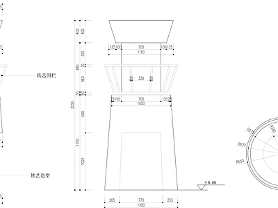 灯塔瞭望台 施工图