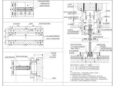 玻璃隔断安装节点 施工图