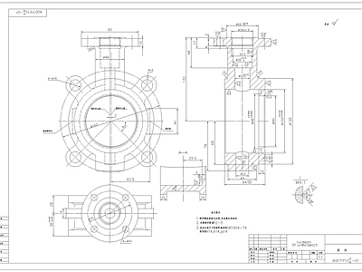 金属阀体细部 施工图