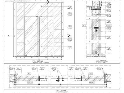 精装玻璃门节点大样 施工图 通用节点