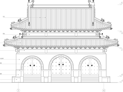 山门古建筑 施工图