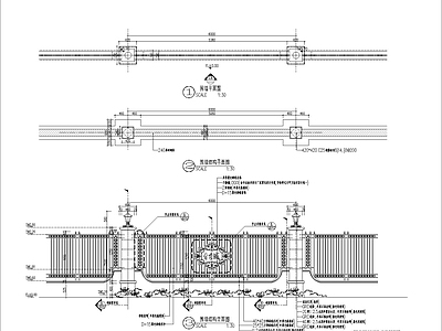 铁艺镂空围墙做法详图 施工图