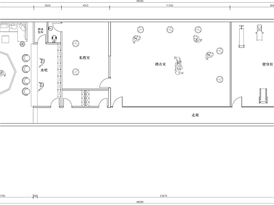 搏击健身房平面图