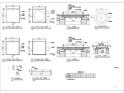 无边装饰井盖人行道井盖详图 施工图