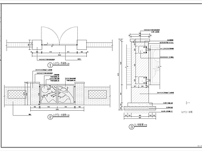 美丽乡村庭院入户大门详图 施工图 通用节点