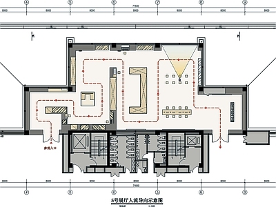 陕西考古研究博物馆5号厅展厅平面图