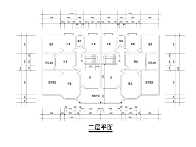 联排二层别墅建筑 施工图 自建房