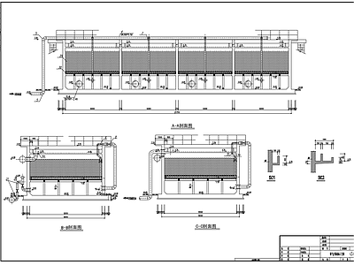 BAF曝气生物滤池平面剖面工艺图 施工图