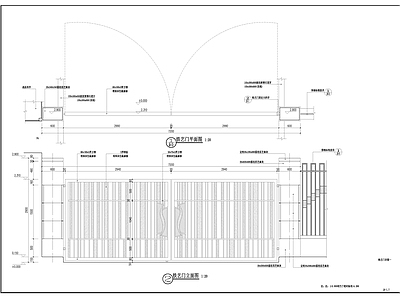 铁艺门 施工图 通用节点