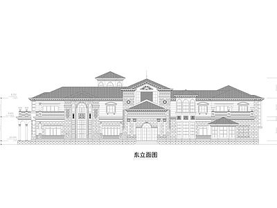 二千平欧式豪宅建筑 施工图