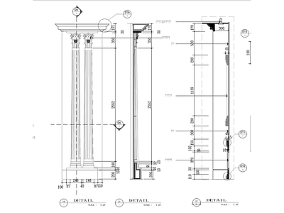 欧式立柱墙身大样图 施工图