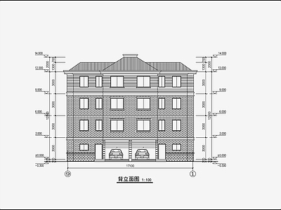 欧式简约别墅建筑 施工图