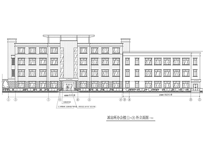 某公安派出所办公大楼室内 施工图 行政机构