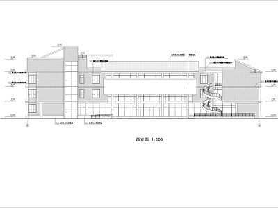 四层图书馆建筑 施工图