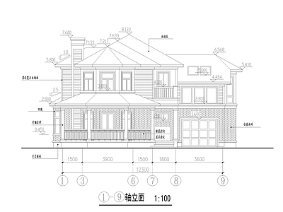 二层法式别墅建筑 施工图