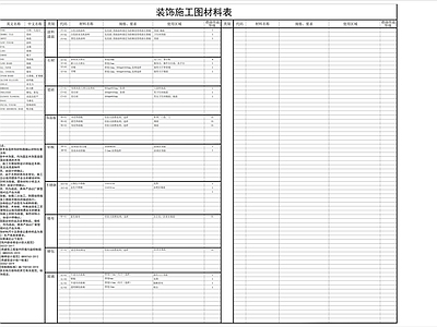 材料表 图库